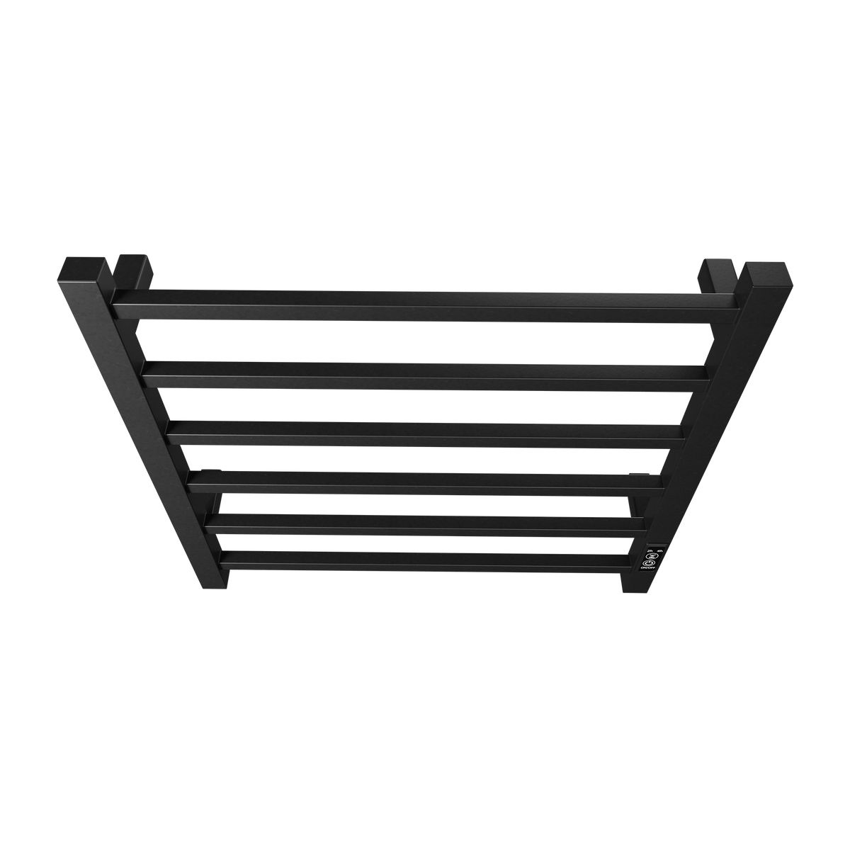 Towel Warmer 6 Bar Electric Heated Towel Rack Wall Mount Plug In Bath Towel Heater Matt Black Timer Black Bathroom Aluminium