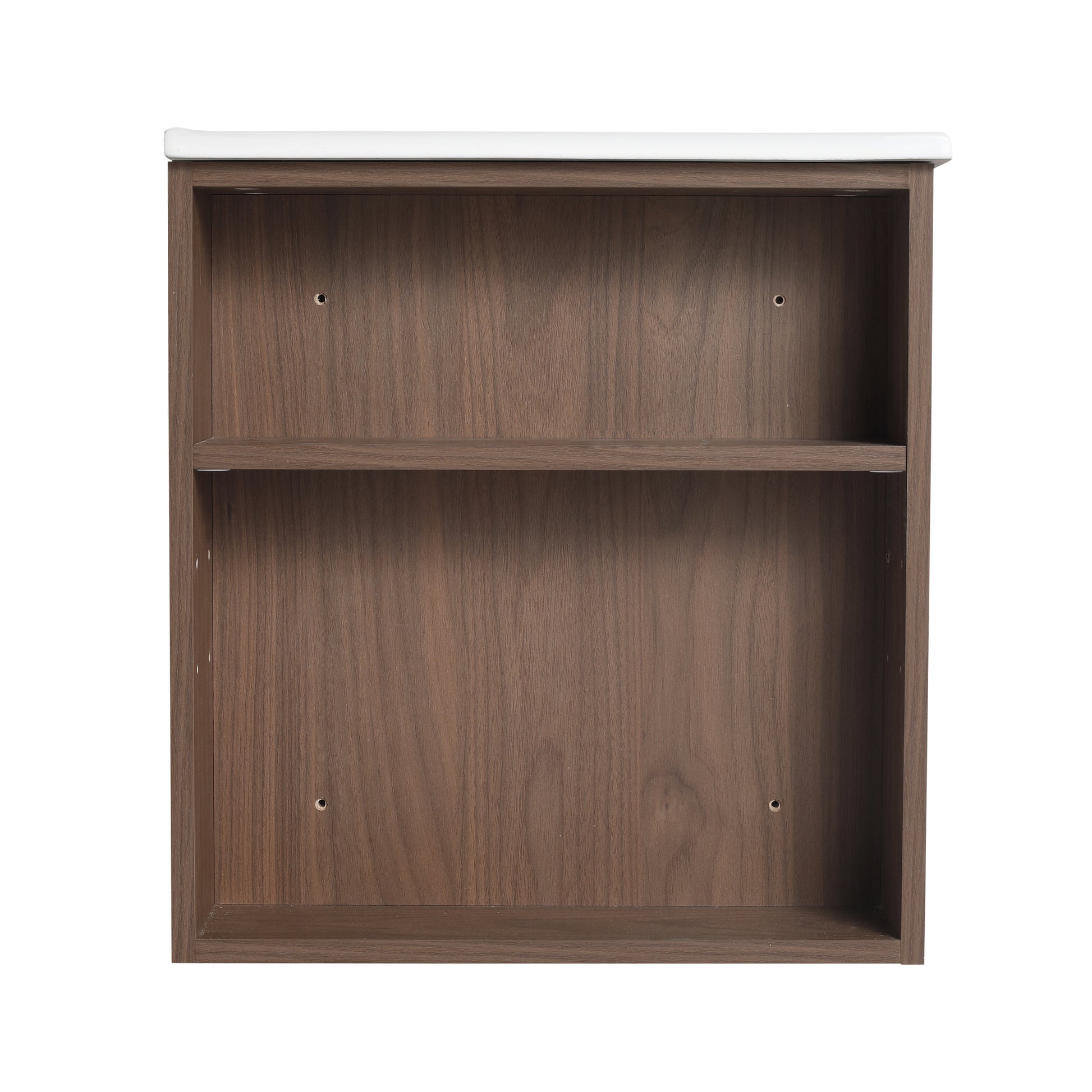 36"Wall Mounting Bathroom Vanity, Soft Close Drawer Only Vanity, Without Basin 2 Brown Oak 1 Adjustable Shelves Bathroom Wall Mounted Modern Plywood