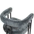 Coolmore Contemporary Designed Chenille Fabric Upholstered Accent Dining Chair Barrel Side Chairs Kitchen Armchair For Living Room Set Of 2 Gray Chenille Gray Dining Room Foam Chenille