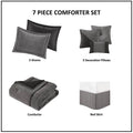 7 Piece Micro Corduroy Comforter Set Grey Cal King Grey Polyester
