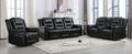 Home Theater Recliner Set Manual Recliner Chair With Wide Armrest, Two Built In Cup Holders For Living Room,Bedroom, Black Old Sku:Sg000760Aab Black Foam Pu Leather