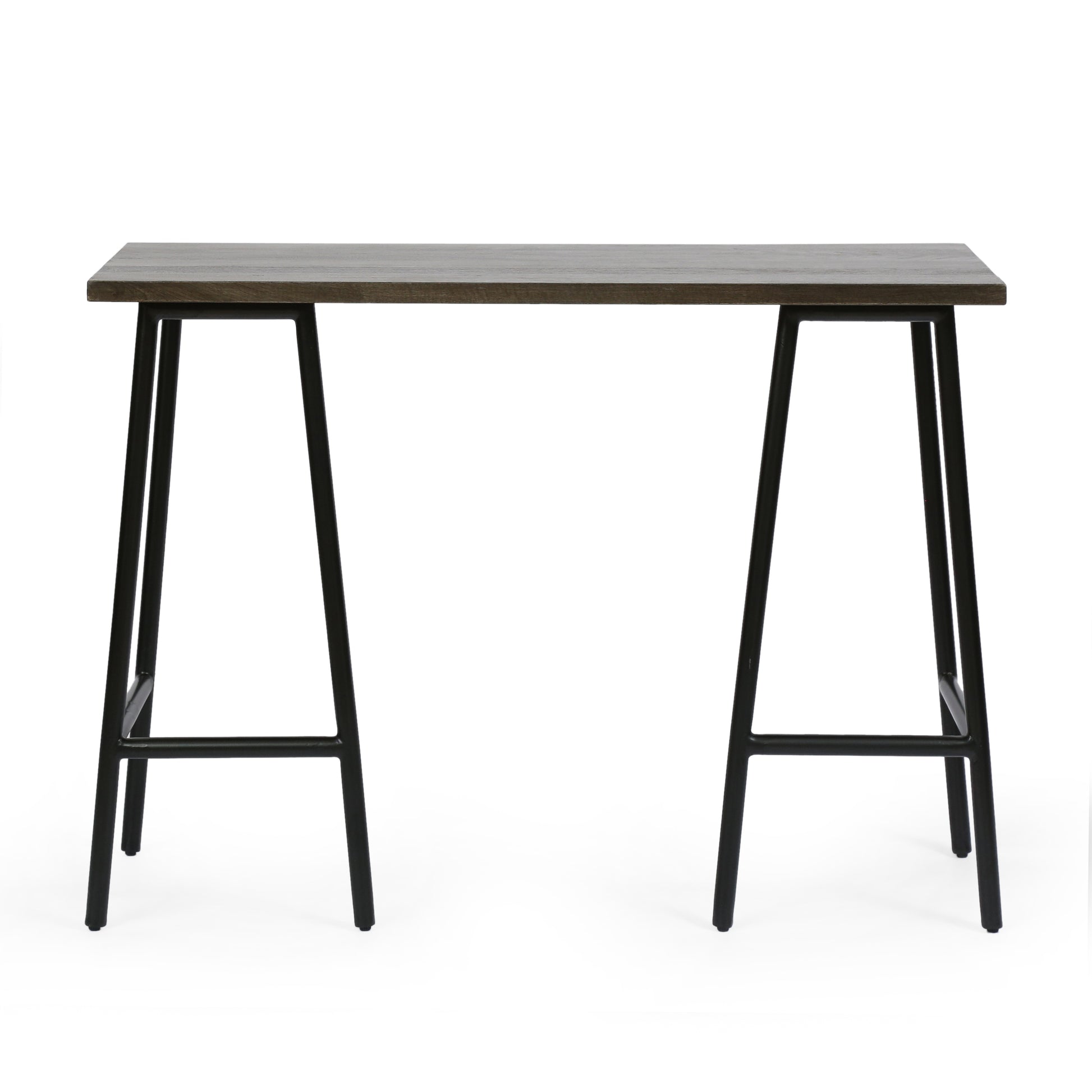 Console Table Brown Metal & Wood