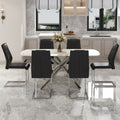 Table And Chair Set, Large Modern Minimalist Rectangular Dining Table, 0.39 