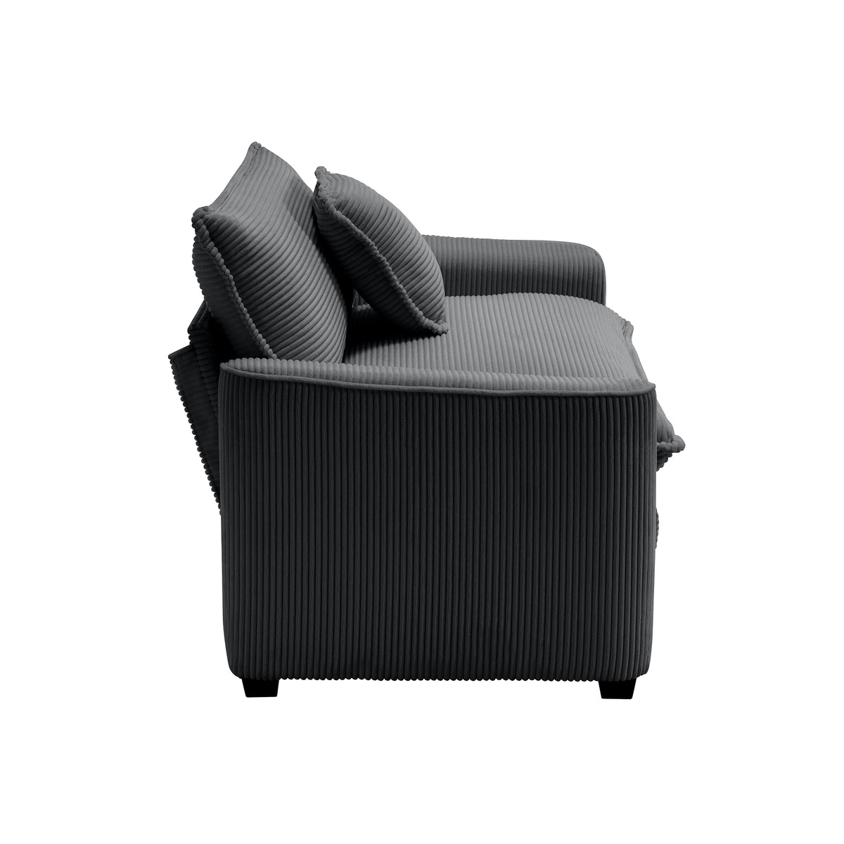Grey Corduroy Fabric, Comfortable Single Chair Deep Seat Sofa With One Pillow, Suitable For Living Room And Bedroom, Club Multiple Occasions Grey Corduroy 1 Seat