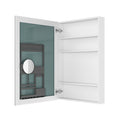 24'' W X 36'' H Bathroom Mirror Medicine Cabinet Wooden Door Medicine Cabinets For Bathroom, Wall Mounted Recessed Or Surface, Bathroom Mirror With Storage, Left Opening Door White Engineered Wood