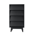 4 Drawer Double Dresser Features Vintage Style And Bevel Design Black Mdf