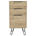 London Dresser, Three Drawers, Superior Top, Hairpin Legs Beige Mdf Engineered Wood