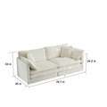 2 Piece Living Room Set2 Pieces Upholstered Loveseat And Couch For Home Office Lounge, Sofa Set Of 2, 2 Piece 2 2 Seat Couch Set For Living Room ,White Chenille White Chenille 4 Seat