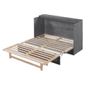 Queen Murphy Bed With Large Drawers,Gray Queen Gray Plywood
