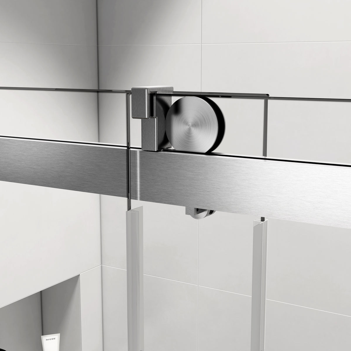56" 60" W X 76" H Frameless Shower Door Soft Closing Single Sliding, 1 4" 6Mm Tempered Glass With Explosion Proof Coating, 24D01 60Bnx Brushed Nickel Brushed Nickel Bathroom Tempered Glass