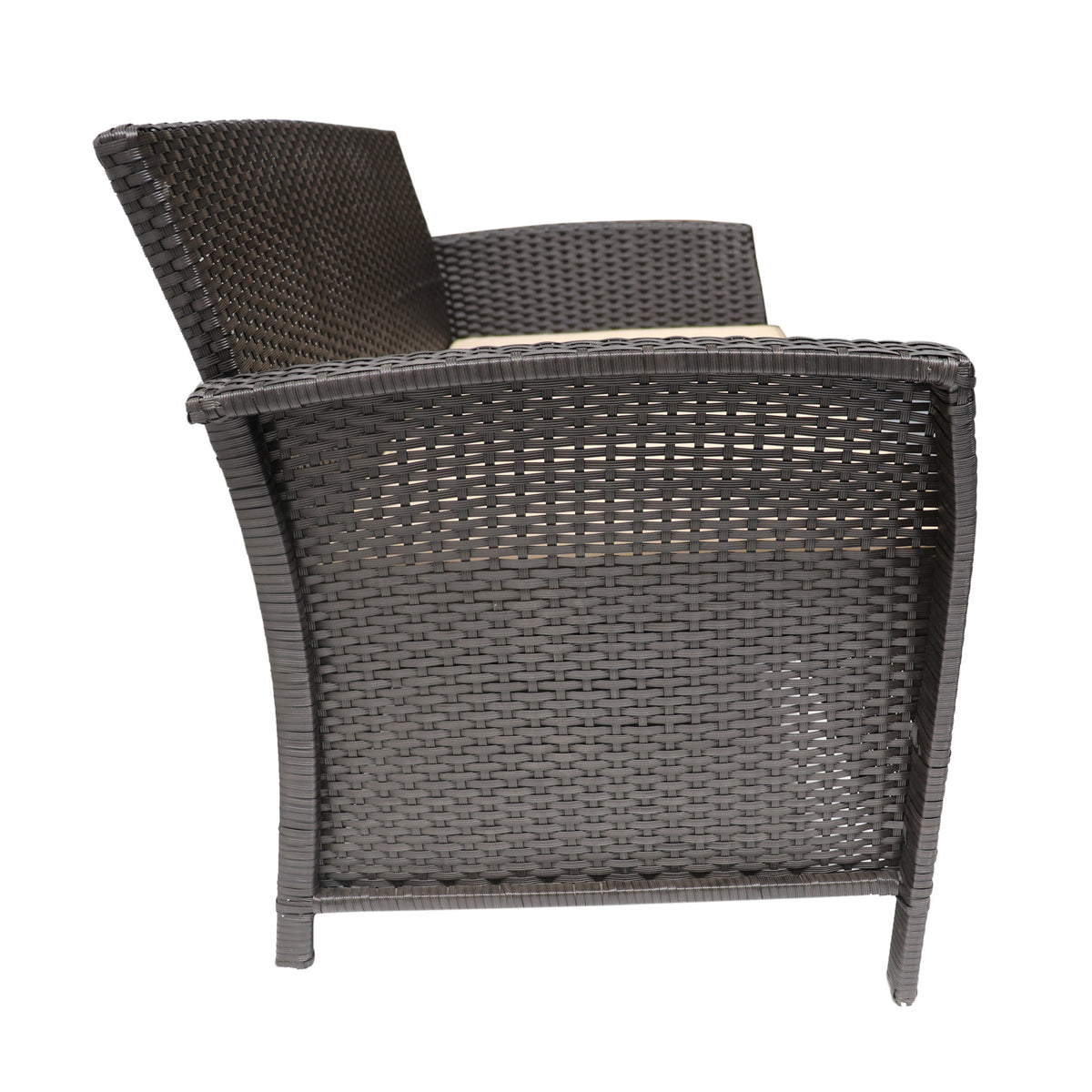 St Lucia Seat Brown Tan Pe Rattan Iron Waterproof Fabric