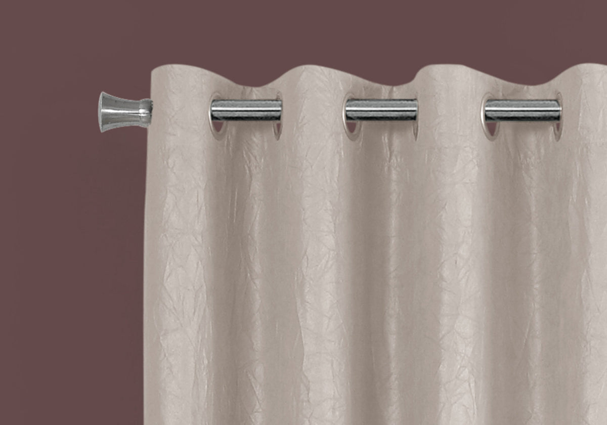 Curtain Panel, 2Pcs Set, 54"W X 95"L, Room Darkening, Grommet, Living Room, Bedroom, Kitchen, Beige Micro Suede, Contemporary, Modern Ivory Polyester