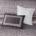 7 Piece Jacquard Comforter Set Grey Taupe Cal King California King Grey Taupe Polyester