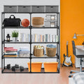 5 Shelf Wire Rack With Cover 2Pack Black Steel