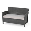 St Lucia 4Pc Sofa Set Grey Pe Rattan Iron Waterproof Fabric