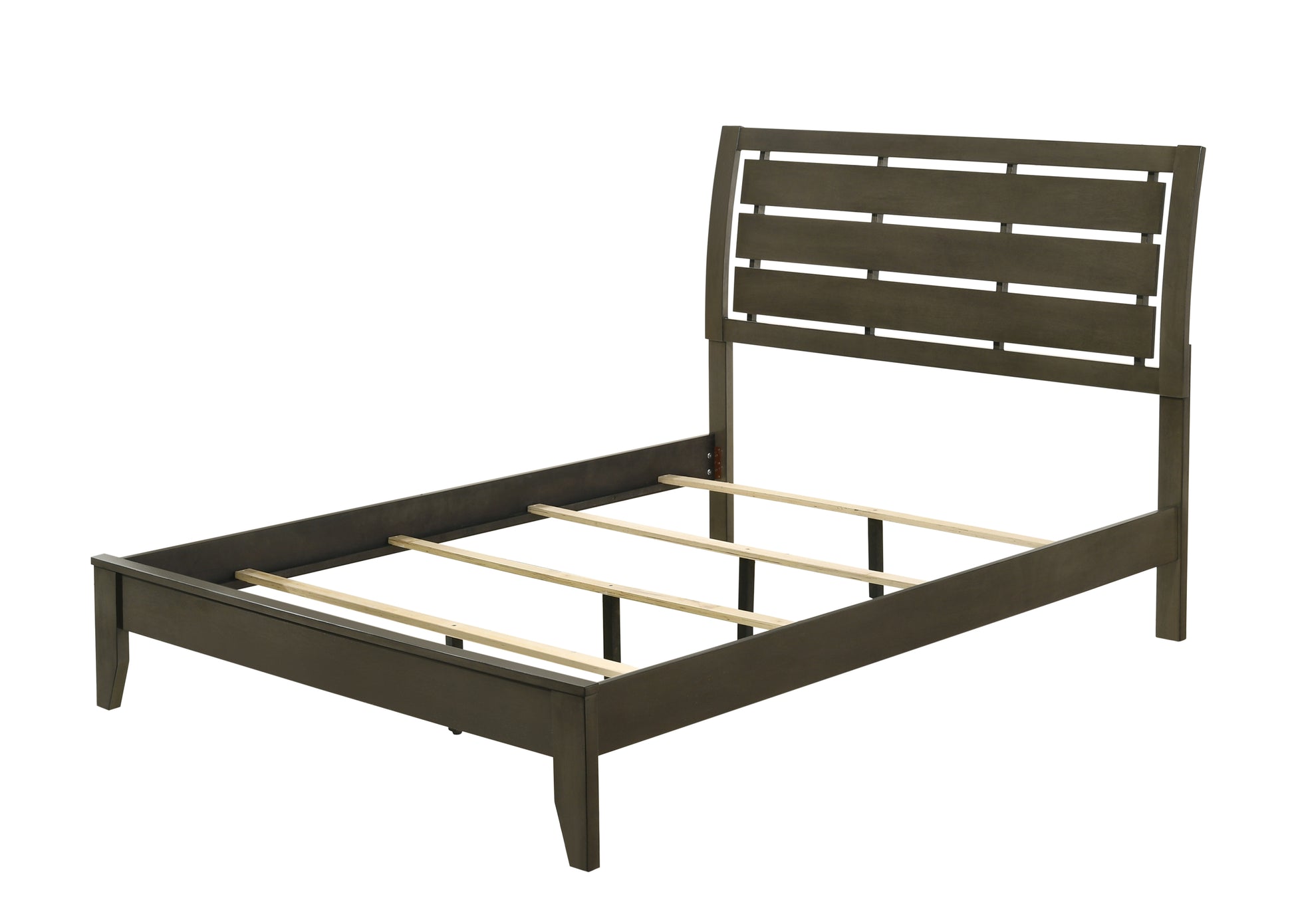 Grey Queen Sleigh Bed Box Spring Required Queen Grey Wood Gray Contemporary Panel Wood