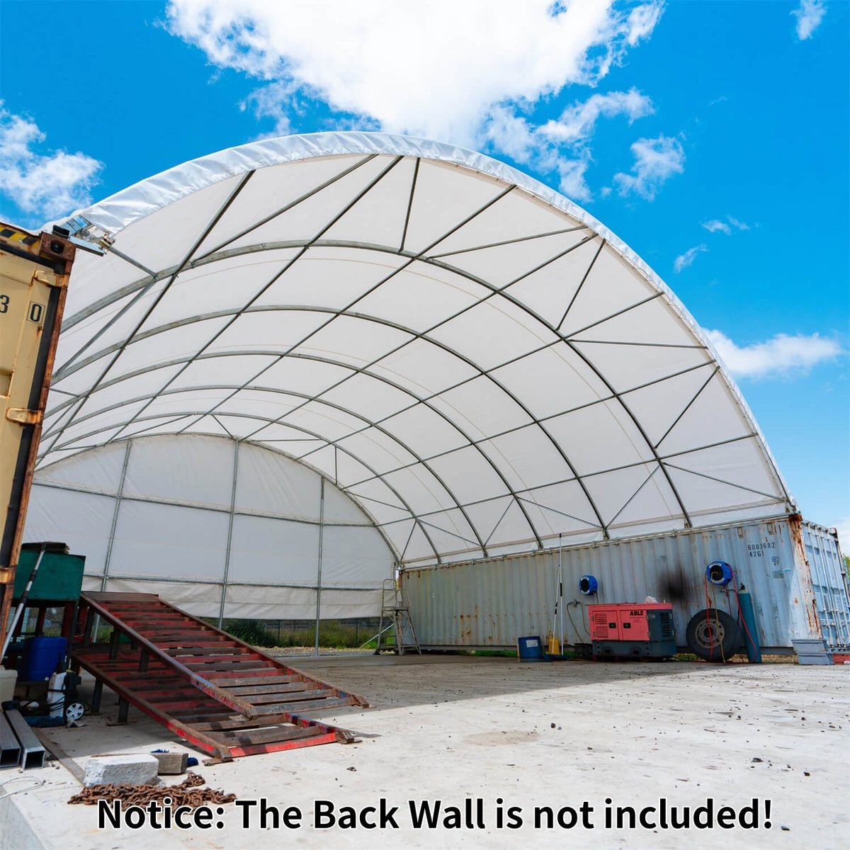 Ping Container Canopy Shelter 40'X40'X13',11 Oz Pe White Steel