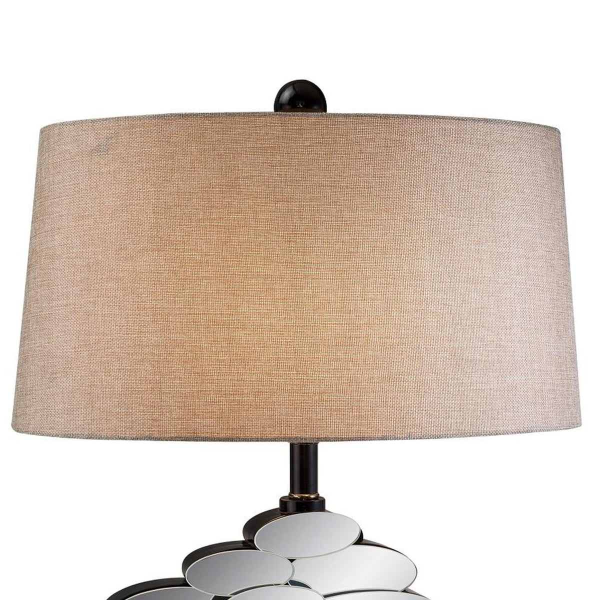 25.5" Tall Polyresin Table Lamp With Bronze Finish And Glass Accents Beige Black Metal