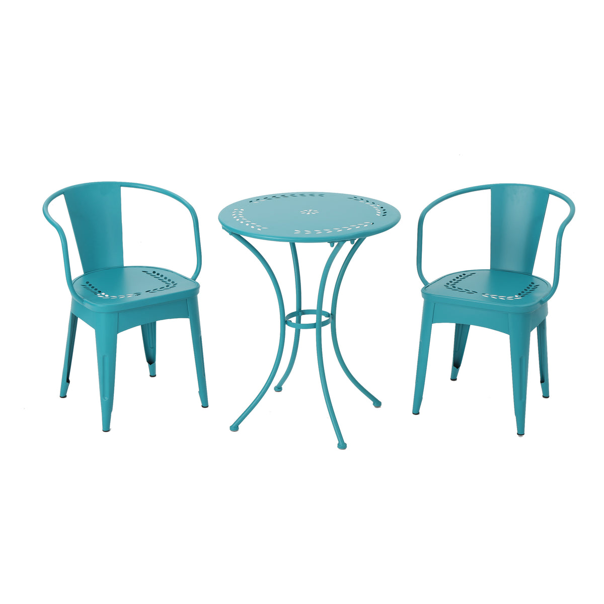 Lourdes 3 Pc Kd Metal Set Teal Iron