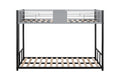 Metal Twin Over Twin Bunk Bed With Vent Board Heavy Duty Sturdy Metal Noise Reduced Safety Guardrail Cpc Certified Twin Black Metal