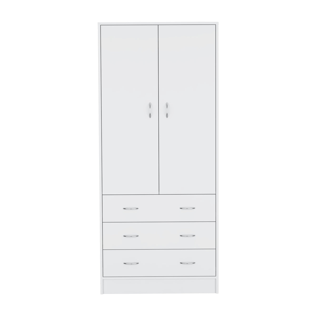 Taly Double Door Armoire White White Bedroom Modern Particle Board