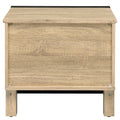 Oak And Black 2 Drawer Nightstand Black Brown 2 Drawers Bedroom Rectangle Industrial Oak Wood Metal