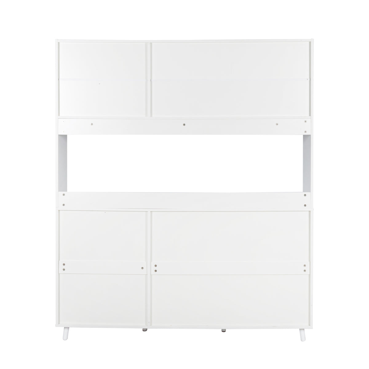 63" W Large Kitchen Hutch Cabinet, Freestanding Pantry Cabinets Storage Kitchen Cupboard With 4 Doors, 4 Drawers & Microwave Shelf, White White Particle Board Mdf
