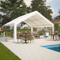 20X20Ft Party Tent Heavy Duty, Large Wedding Event Shelters With 2 Storage Bags & Removable Sidewalls, Outdoor Canopy Gazebo Commercial Tents For Parties Carport Camping Garden Patio White Metal