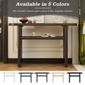 Elegant Minimalist Console Table With Rounded Edges And Sturdy Shelf Design For Entryway, Living Room Espresso Espresso Solid Wood Mdf