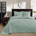 Reversible Quilt Set Seafoam Full Queen Seafoam Cotton