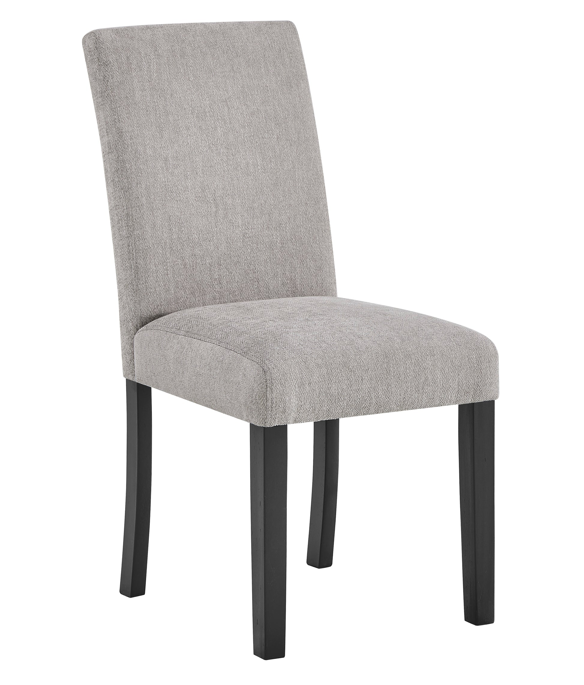 5Pc Contemporary Dining Set Rectangular Table Two Tone Finish Gray Upholstered Chairs Wooden Leg Dining Room Furniture Black Wood Wood Black,Brown,Gray Seats 4 Wood Dining Room 48 Inches