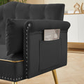 Black 2 Seater Sofa Black Wood Tufted Back Velvet 2 Seat