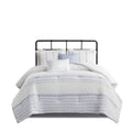6 Piece Cotton Jacquard Oversized Comforter Set King Multicolor Polyester
