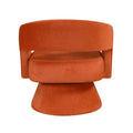 Modern Luxury Swivel Accent Chair 1Pc Orange Velvet Upholstery Solid Wood Stylish Home Furniture Orange Primary Living Space Luxury,Modern Plywood,Solid Wood