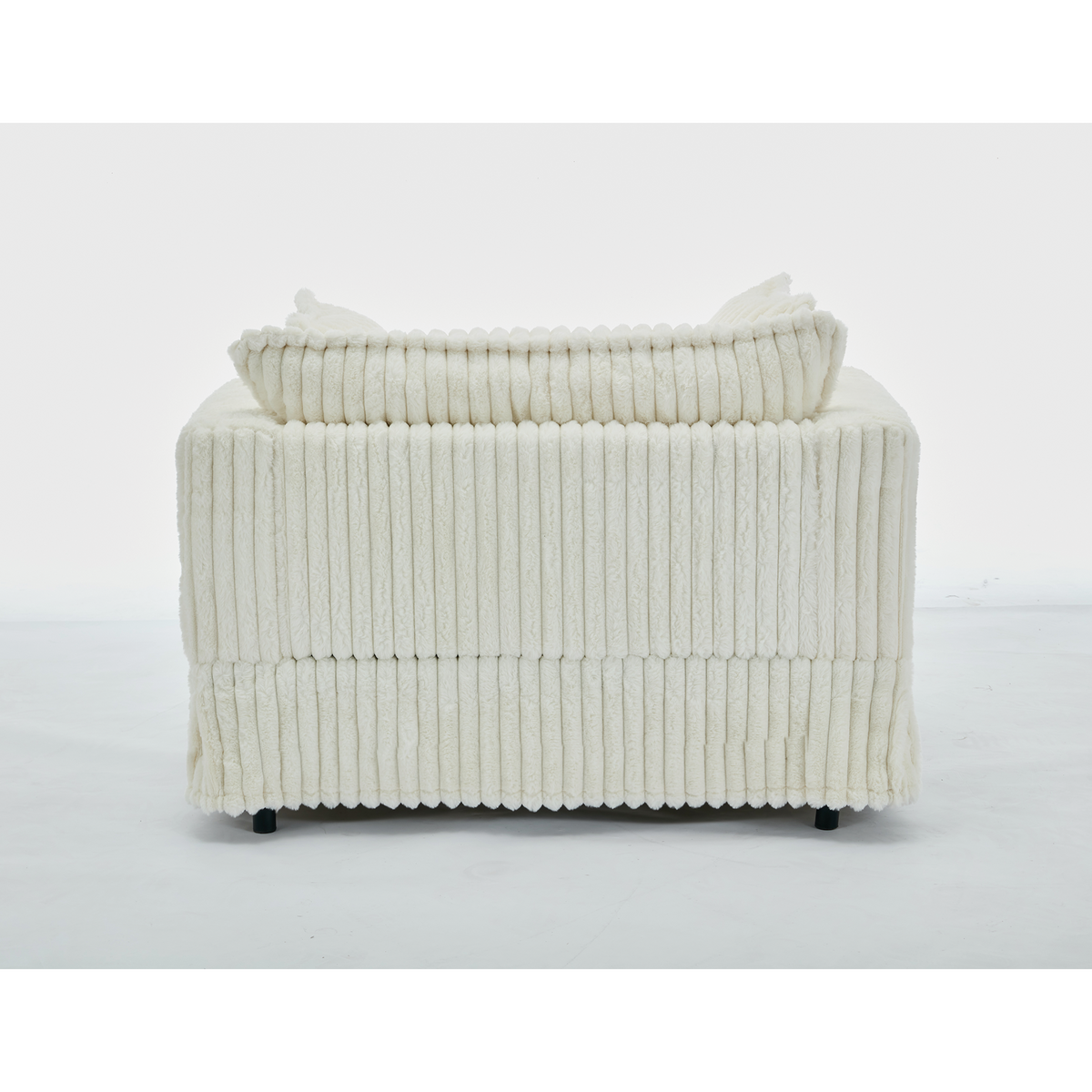 Arrived 47.7'' Oversized Corduroy Chaise Longue With Ottoman, Deep Seat Reclining Chair Sofa, Comfy Thicked Upholstered Pad Chair ,With Foot Stool ,Oversize, Movable Ottoman, Beige Beige Polyester