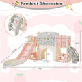 11 In 1 Toddler Slide, Kids Slide For Toddler Age 1 3 With Basketball Hoop, Kids Slide Playset Structure,Arch Tunnel And Telescope, Toy Storage Organizer For Toddlers, Kids Climbers Playground Pink Cute 1 To 2 Years Hdpe Indoor & Outdoor Use
