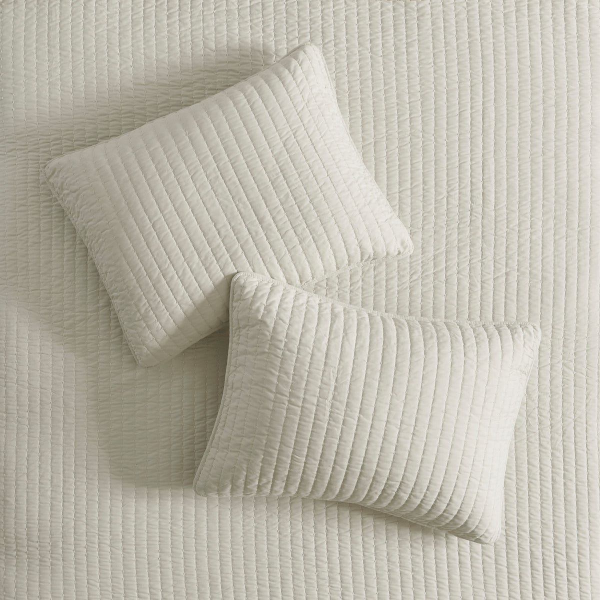3 Piece Quilt Set Cream King Cal King King Cream Cotton