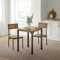 Homcom 3 Piece Dining Table Set For 2, Modern Kitchen Table And Chairs, Dining Room Set For Breakfast Nook, Small Space, Apartment, Space Saving, Rustic Brown Rustic Brown Mdf