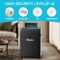 Paper Shredder,18 Sheet High Security Level P 4 Heavy Duty Paper Card Shredder For Home Office By 5.28 Gallons Pullout Waste Bin Etl Black Abs Pc
