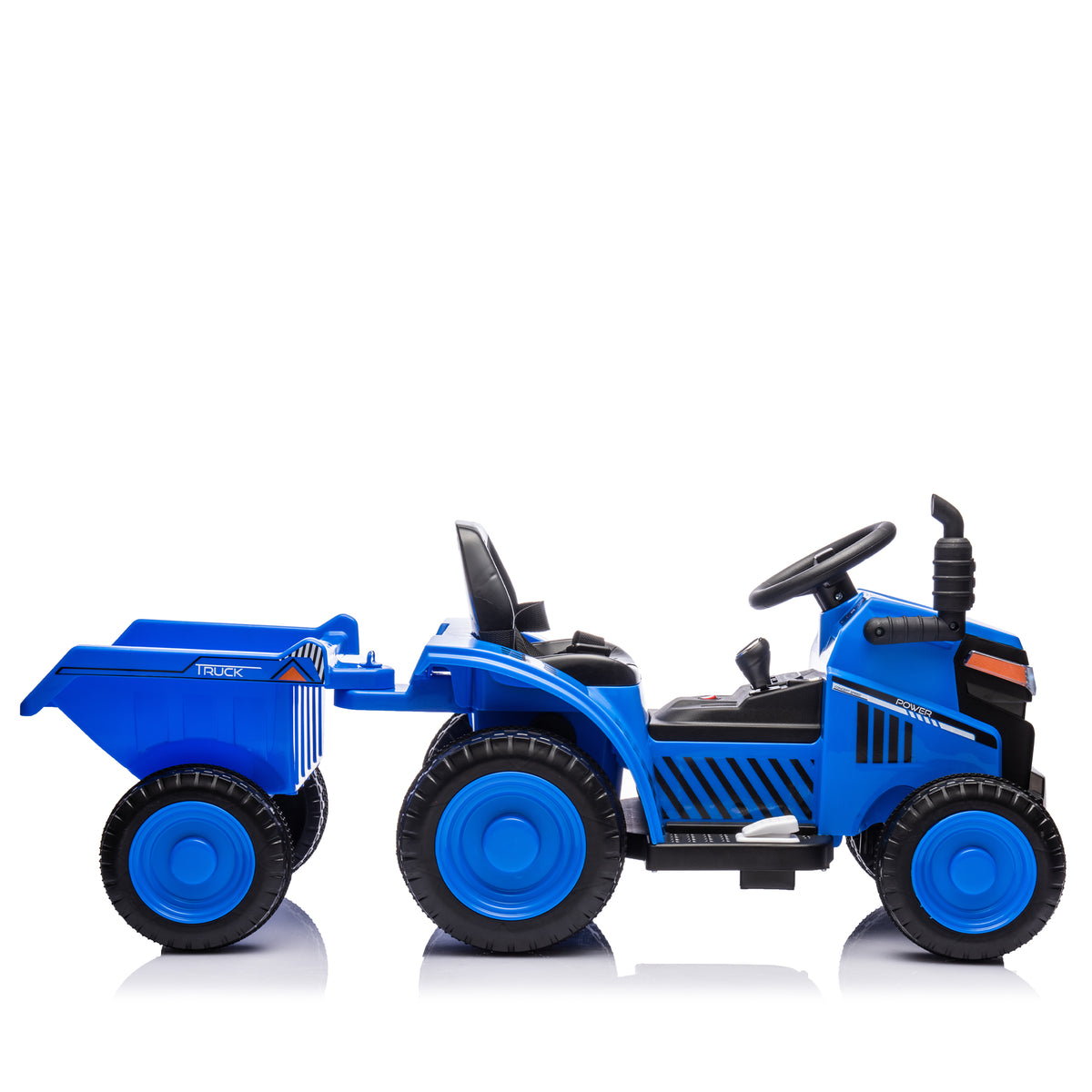 12V Kids Ride On Electric Tractor Black Knight,Kids Ride On Toy.2Wd,Non Skid Tires, Steering Wheel, Foot Pedal,With Removable Storage Tug,Light,Bluetooth,Music,Mp3,Usb,Power Display For Kids Aged 2 3. Blue 50 99 Lbs Polypropylene