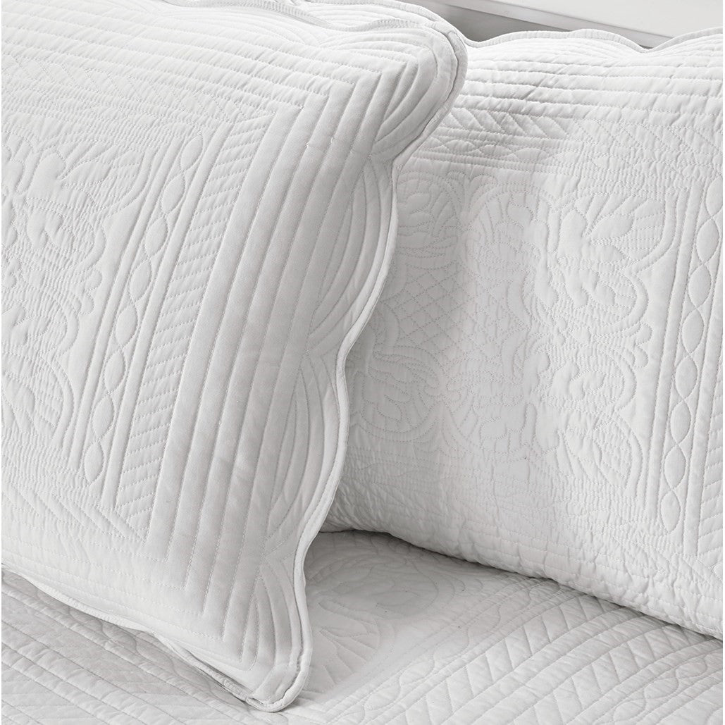 6 Piece Reversible Soped Edge Daybed Cover Set White Daybed White Polyester