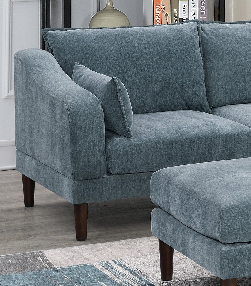 Gorgeous Mineral Color Laf Raf One Arm Chair Morgan Fabric 1Pc Chair Pillow Soft Cushion Wood Legs Living Room Furniture Grayish Primary Living Space Classic,Contemporary,Modern Fabric