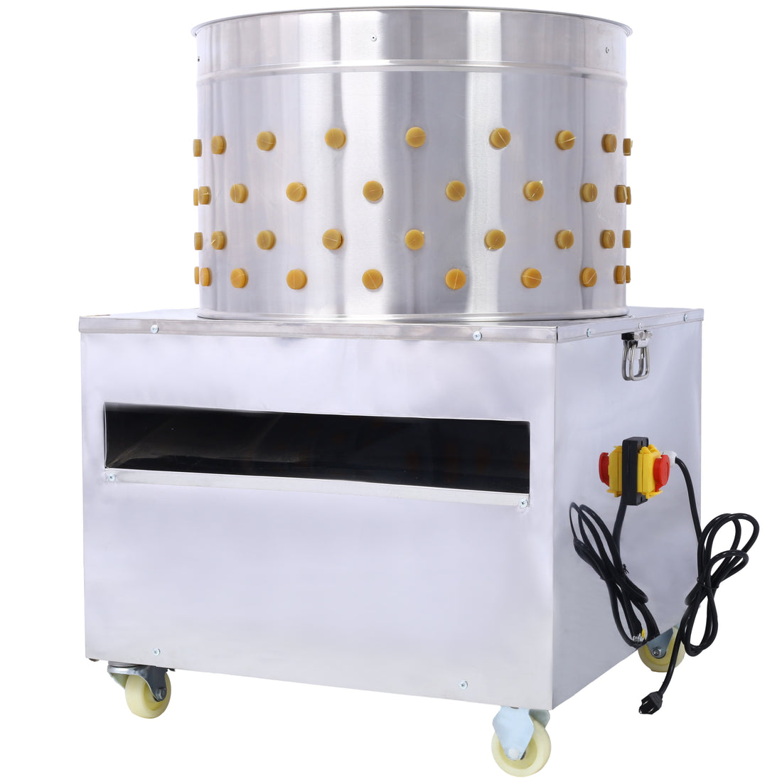 Chicken Plucker, 20Inch Barrel Diameter De Feather Remover Poultry Machine,Heavy Duty Feather Plucking Machine Silver Stainless Steel