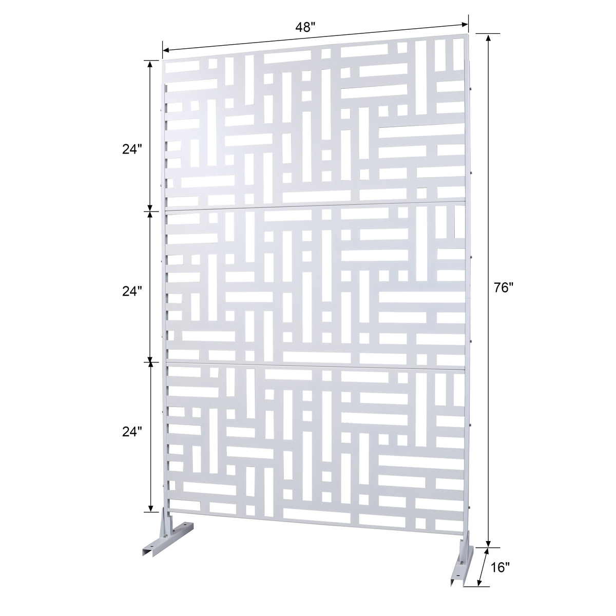 Outdoor & Indoor Privacy Screen Metal Privacy Screen 76" H 48" W, Freestanding Decorative Privacy Screen For Deck Balcony Patio, Privacy Fence Panels For Outside Lawn Garden Ps103 White White Steel