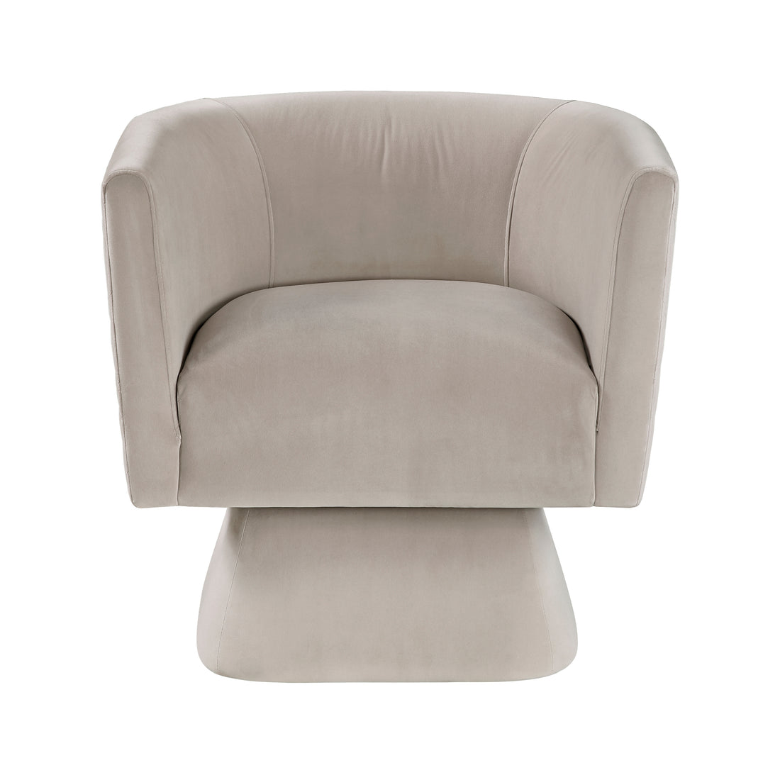 1Pc Swivel Chair Taupe Velvet Fabric Upholstery Solid Wood Diamond Pattern Stitched Back Comfort Chair Living Room Furniture Taupe Primary Living Space Contemporary Plywood,Solid Wood