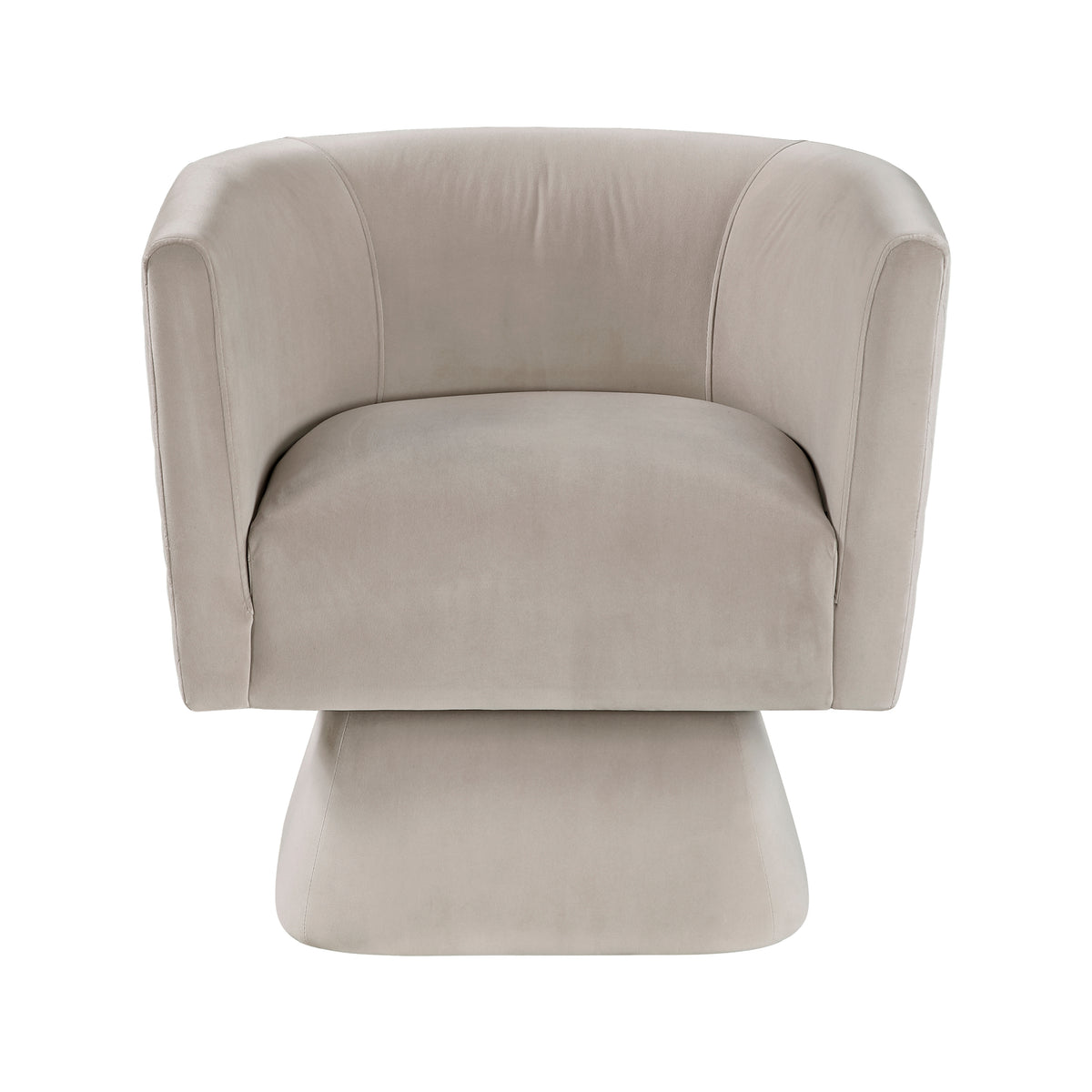 1Pc Swivel Chair Taupe Velvet Fabric Upholstery Solid Wood Diamond Pattern Stitched Back Comfort Chair Living Room Furniture Taupe Primary Living Space Contemporary Plywood,Solid Wood
