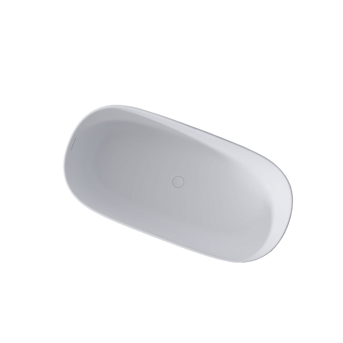 51'' Freestanding Bathtub Resin Stone Soaking Bathtub Solid Surface Modern Tubs With Overflow And Pop Up Drain In White Matte White Oval Bathroom Freestanding Tubs Matte Less Than 59 In Soaking Center Solid Surface Solid Surface
