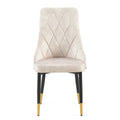 Beige Dining Chairs Set Of 4 Living Room Chair Modern Kitchen Armless Side Chair Metal Plaid Beige Dining Room Powder Coated Foam Dry Clean Modern Dining Chairs Solid Back Foam Velvet