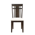 Dark Brown Finish 5Pc Dining Set Expandable Table And 4X Side Chairs Beige Fabric Upholstered Seat Classic Look Dining Wooden Furniture Wood Dark Brown Seats 4 Wood Dining Room Removable Leaf Extendable 4 Leg Dining Table With Chair Wood