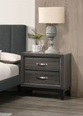Bedroom Furniture Rustic Grey Oak Simple 1Pc Nightstand 2 Drawers Bed Side Table Solidwood Gray 2 Drawers Bedroom Bedside Cabinet Modern,Transitional Pine Drawers Particle Board Mdf,Solid Wood